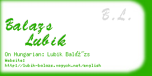 balazs lubik business card